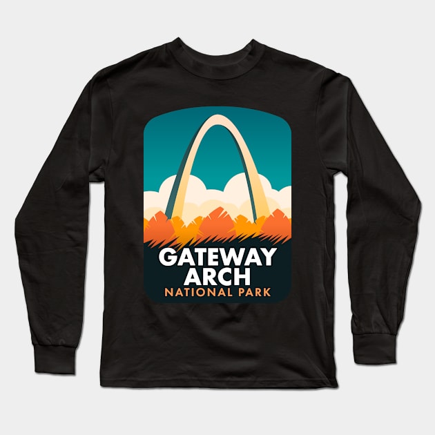 Gateway Arch National Park Long Sleeve T-Shirt by HalpinDesign